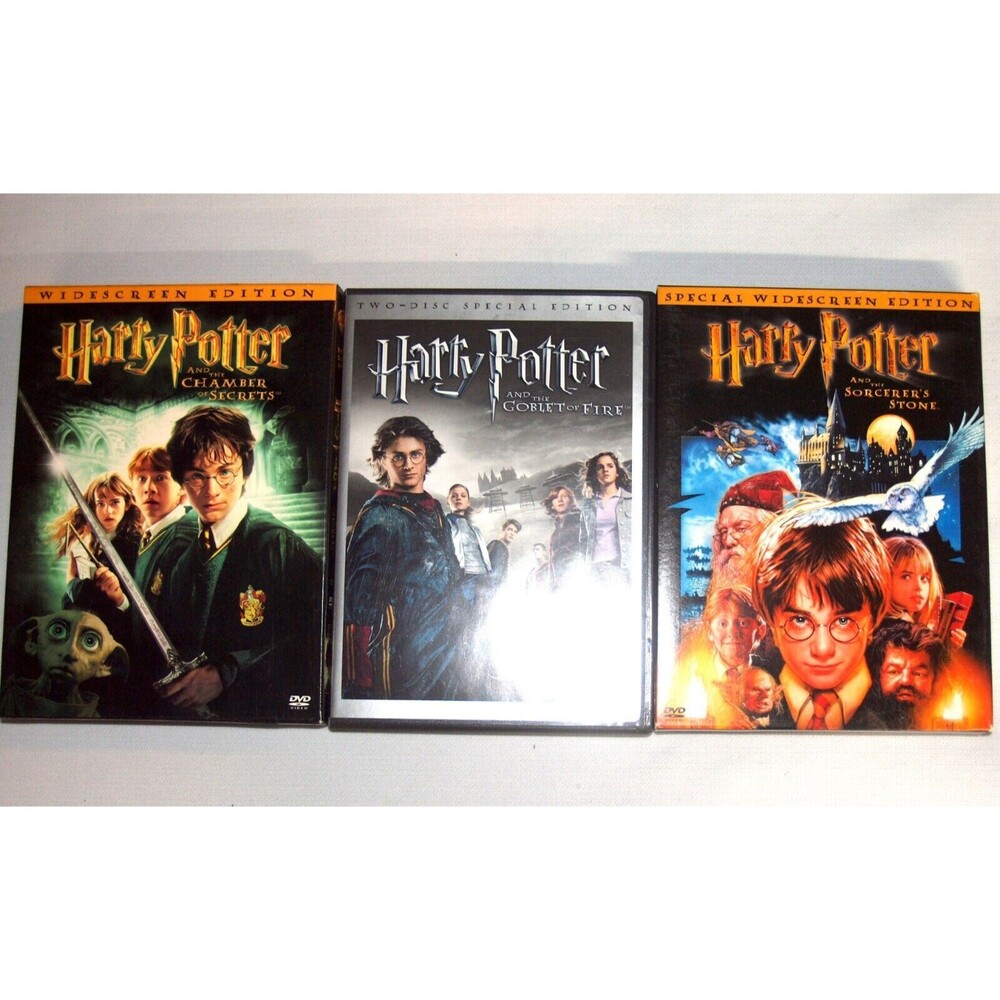 Harry Potter Movies Goblet of Fire, Chamber of Secrets, Sorcerer's Stone DVDs